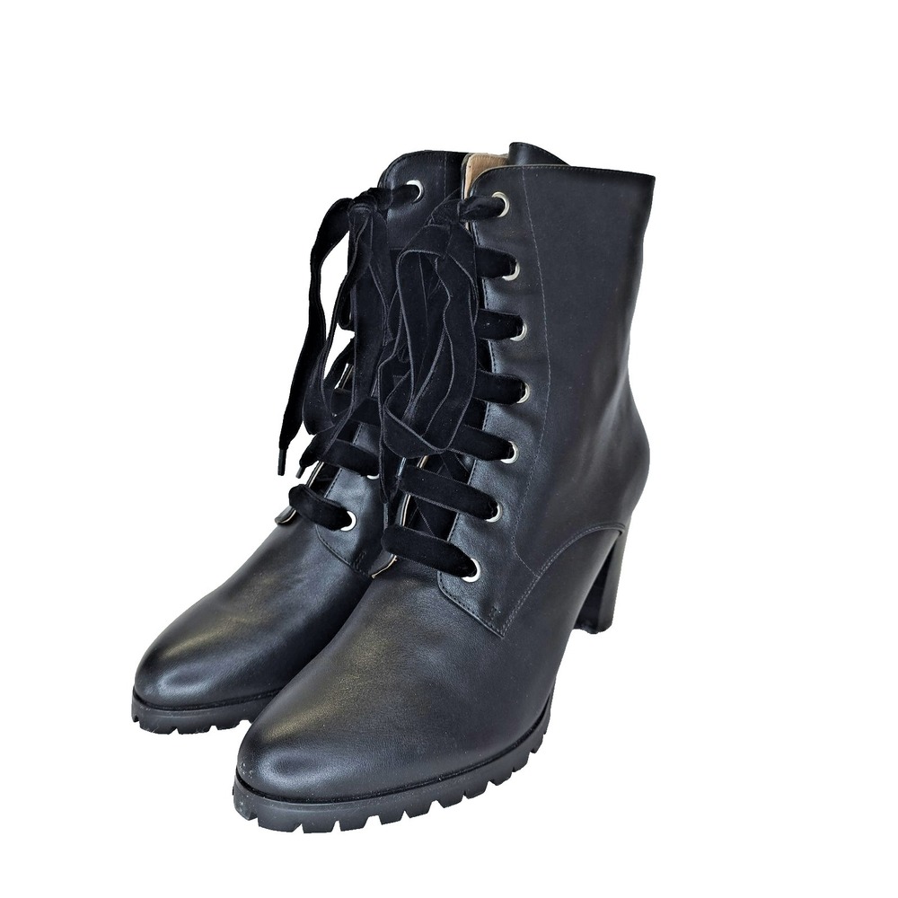 Matiko Boots Womens 39 Black Leather Chunky Heel Emma Witchy Goth Y2K Whimsigoth